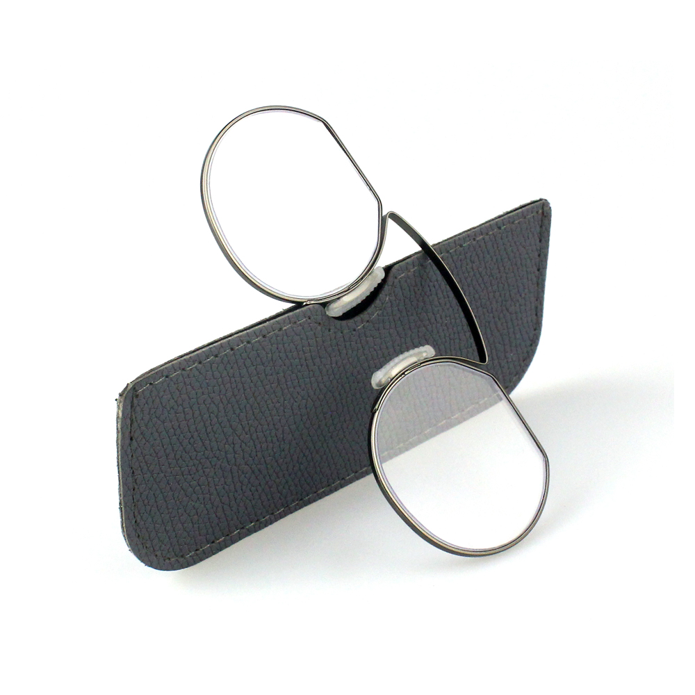 Lunettes de lecture pour hommes, Clip nez Portable avec Temple presbyte, ovale en métal de haute qualité avec étui