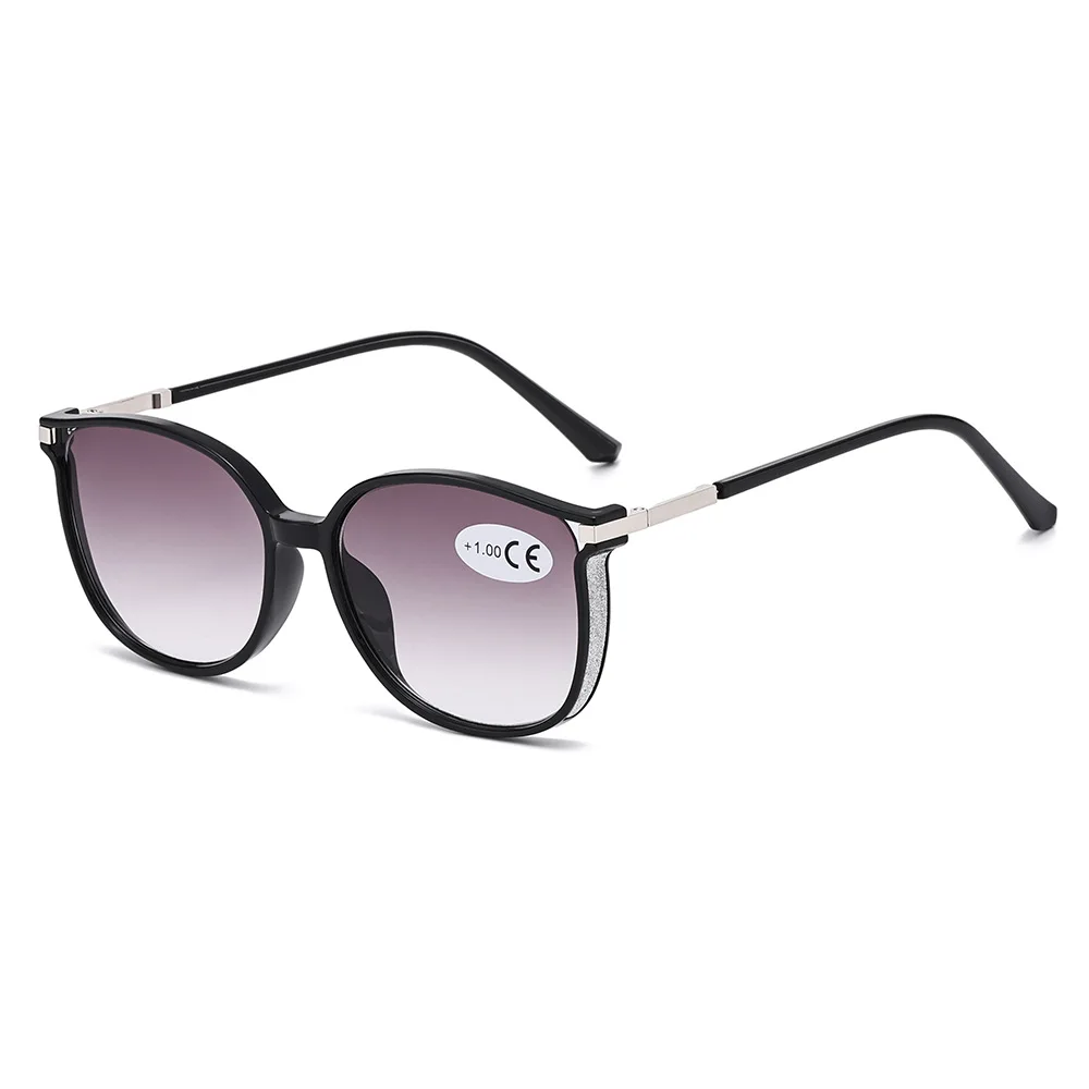 Lunettes de lecture tendance dégradé de couleur pour femmes et hommes, monture brillante de luxe, lunettes de vue lointaine unisexes carrées presbytie 0 à + 4.0