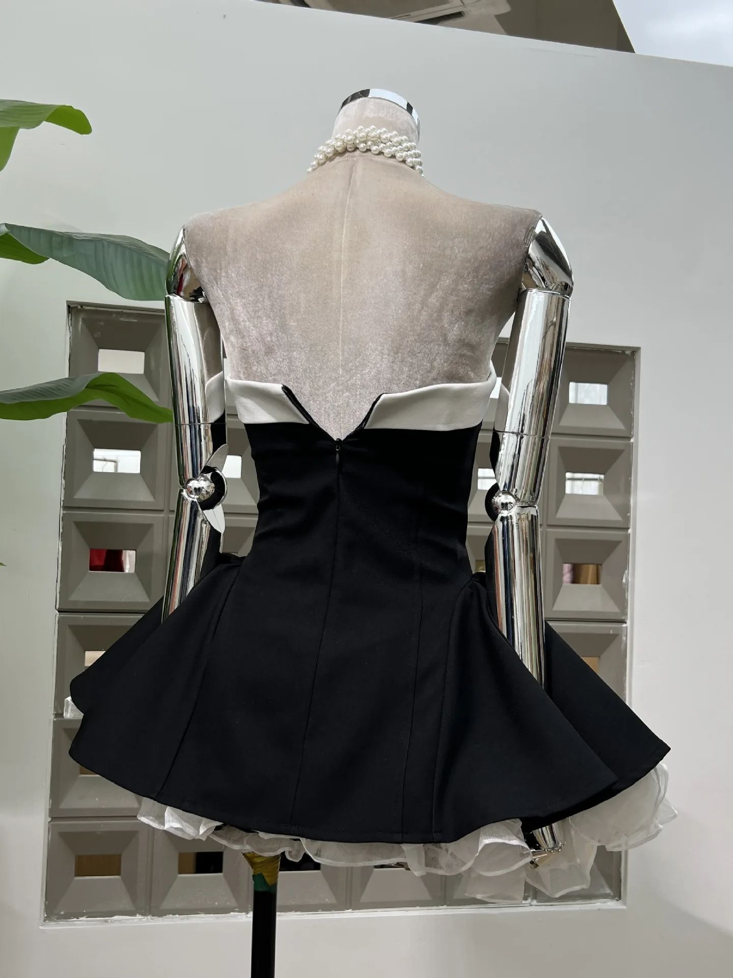 Robes pour femmes Vintage élégant sans bretelles nœud taille haute moelleux Mini robe d'été mode française Sexy fête d'anniversaire robe de bal