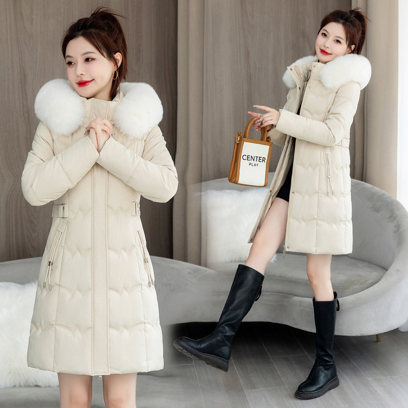 Manteau Parka d'hiver à capuche pour femme, veste en duvet de coton, Version coréenne, tempérament chaud, vêtements d'extérieur rembourrés en coton, 2025