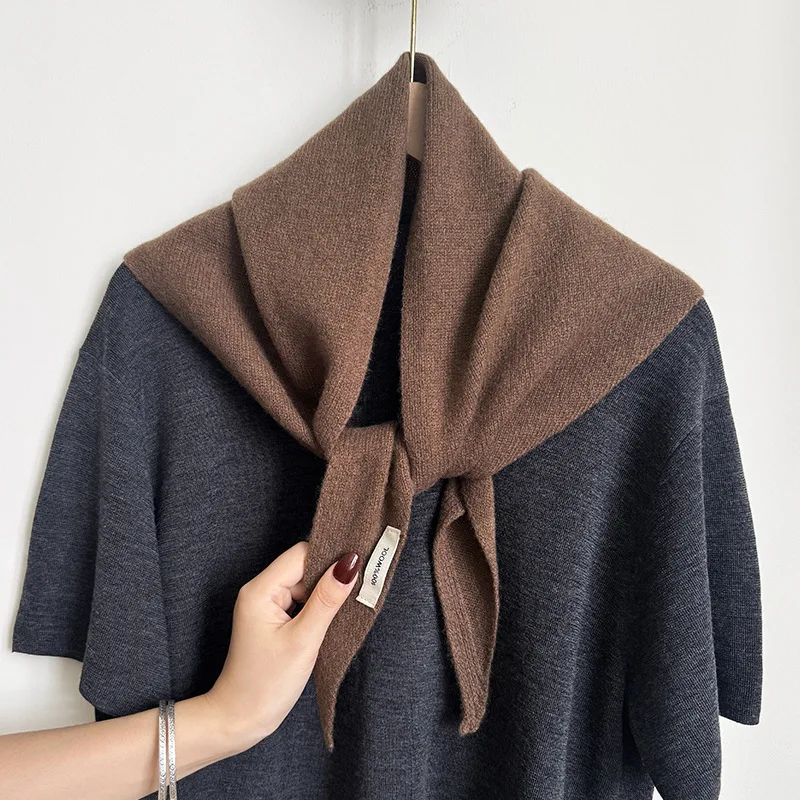Écharpe triangulaire en tricot de laine, couvre-tête d'hiver multifonctionnel pour femmes, châle et chauffe-cou chauds et polyvalents
