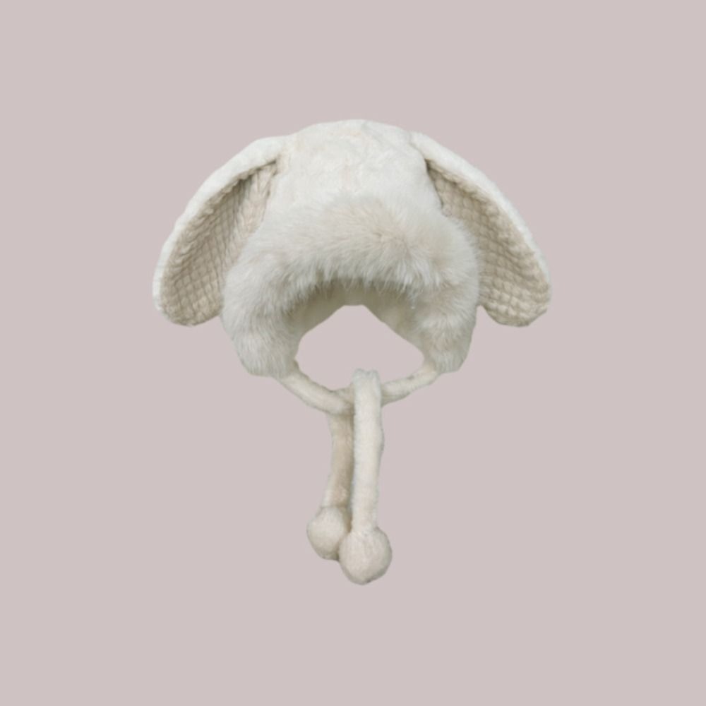 Nouveau Chapeau d'hiver chaud laçage Protection des oreilles oreilles d'ours chapeau velours laine seau chapeau femmes