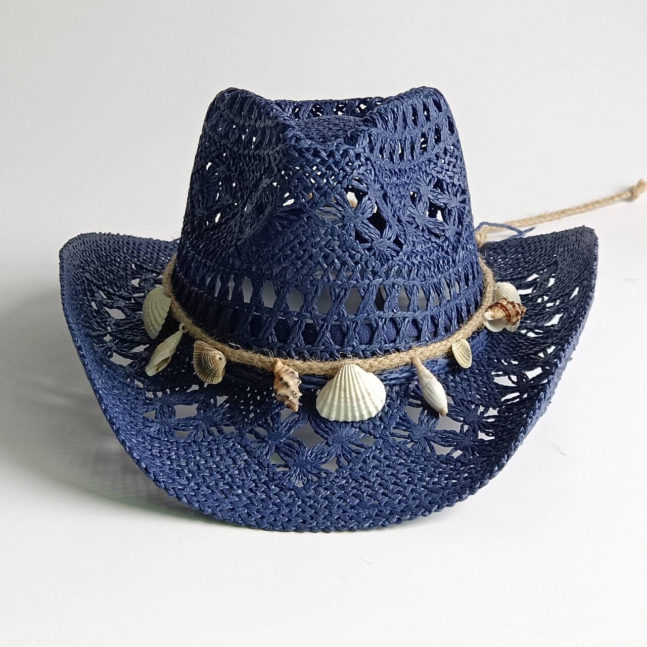 Chapeau de soleil bohème d'été en paille avec perles en bois et coquillages, style western pour femmes et hommes, chapeau de cowboy