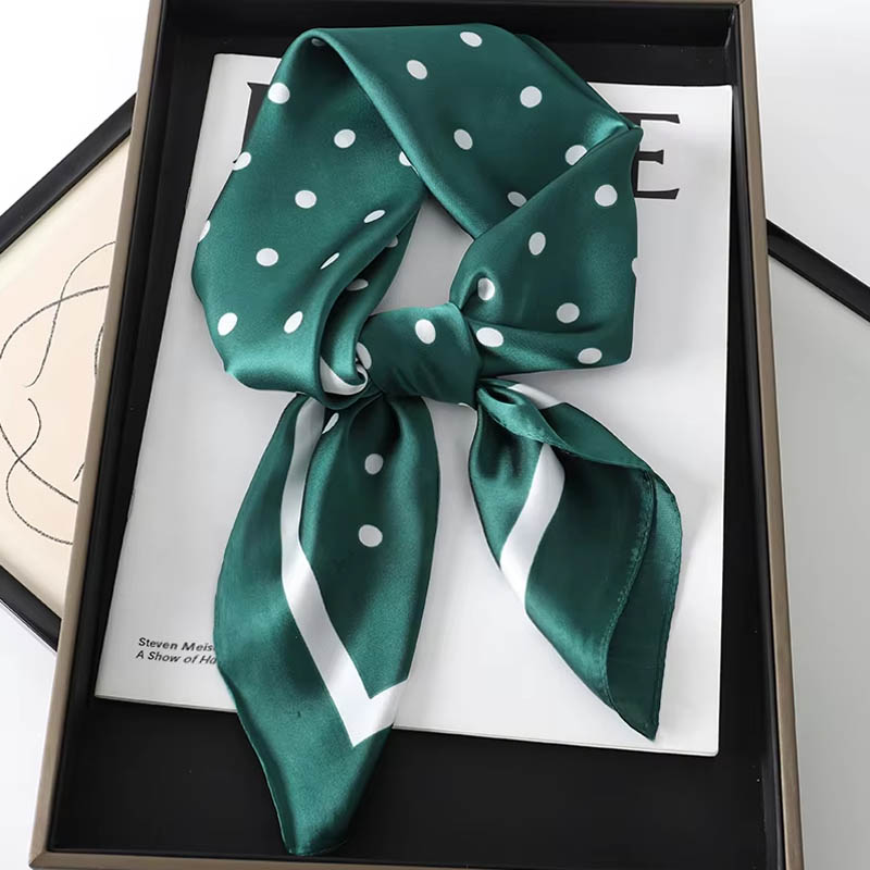Luxe dame cheveux Dot écharpe femme soie carré foulards bandeau pour femmes Bandana mode Foulard châles femme Foulard