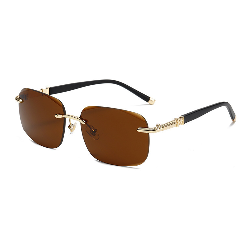 Lunettes de soleil rectangulaires sans bords pour femmes et hommes, petites lunettes de soleil carrées pour femmes et hommes, plage, vacances, voyage, haute qualité