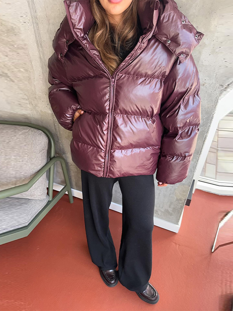 Veste d'hiver classique pour femmes, manteau à capuche, court, chaud, à la mode, vêtements d'extérieur décontractés, coupe ample, nouvelle collection 2025