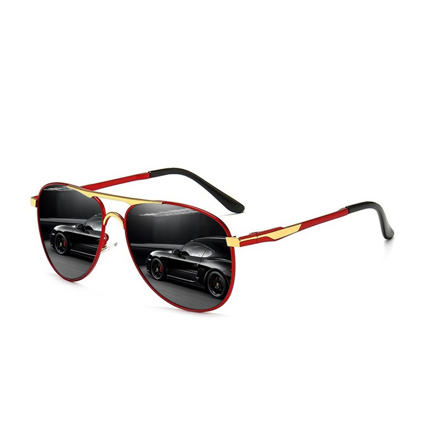 Lunettes de soleil de pilote surdimensionnées en métal de luxe pour hommes et femmes, idéales pour la conduite et la pêche