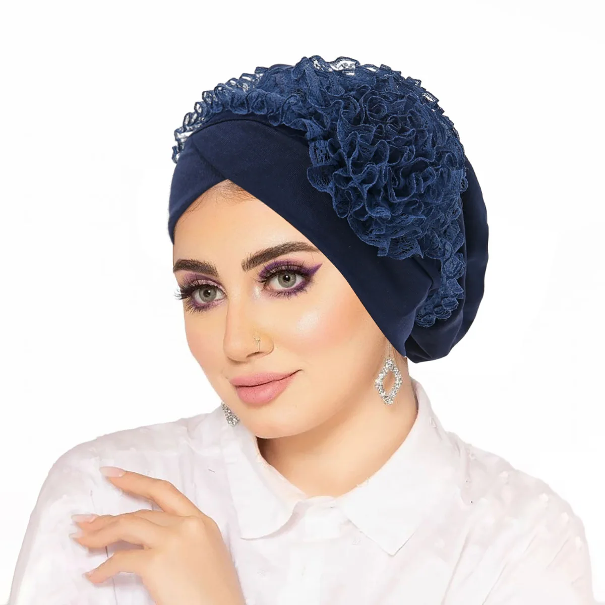 Musulman sous Hijab casquette dentelle fleur Turban chimio casquette chapeau musulman intérieur Hijab islamique Turban chapeaux femme Bonnet accessoires