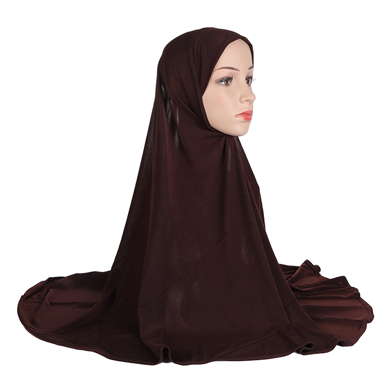 H023 adultes grande taille 90*80 cm plaine prier hijab musulman hijab écharpe islamique foulard chapeau armia tirer sur bandeau