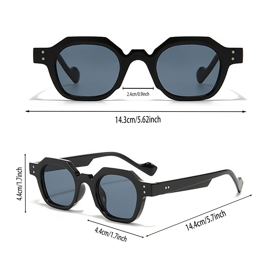 Lunettes de lecture noires de style rétro, lunettes de lecture tendance pour hommes et femmes, lunettes de presbytie polygonales