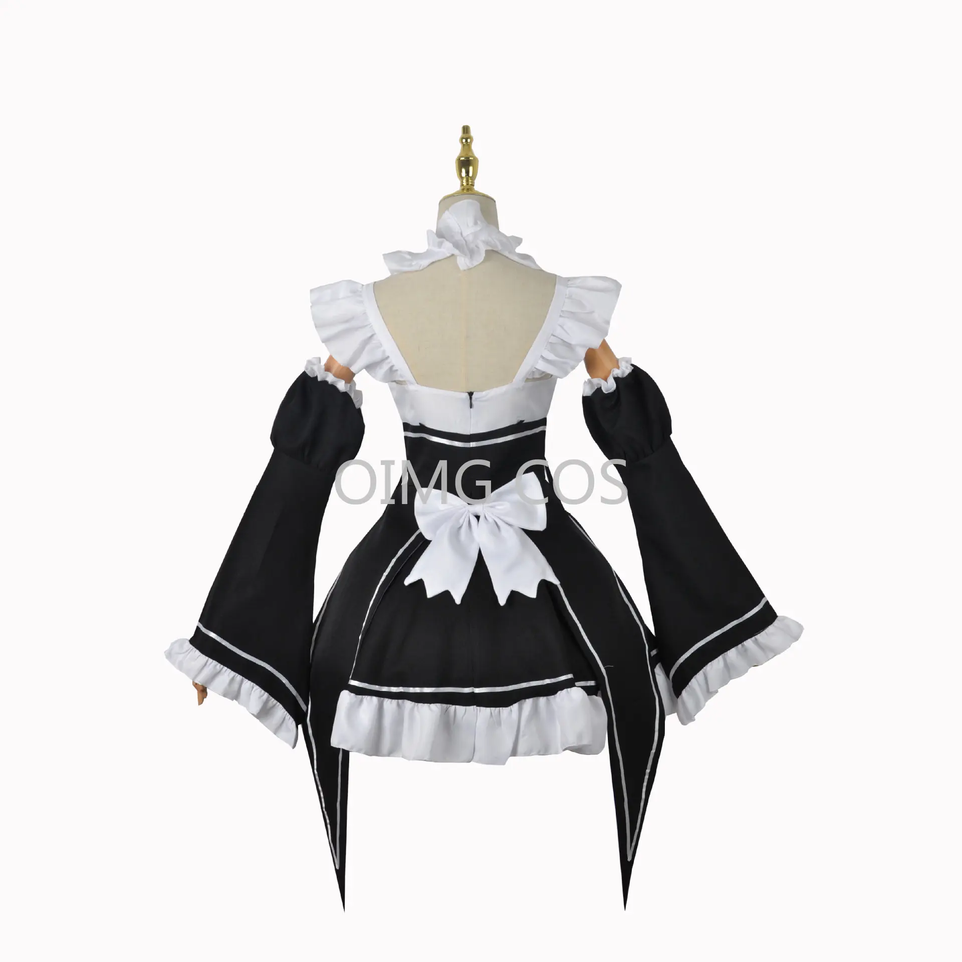 Costume de Cosplay Ram/Rem Re:zero Kara Hajimeru Isekai Seikpetrol, Robe de Demoiselle d'Honneur Anime, Coiffe de ix