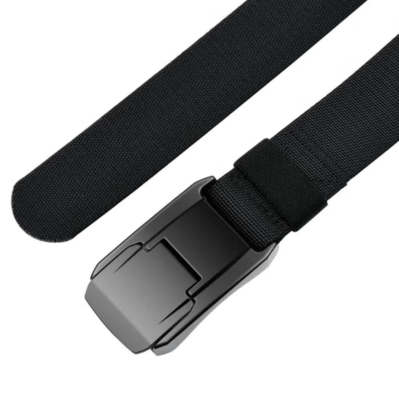 Ceinture tactique élastique noire de 38 mm de large / 1-1/2 po pour hommes, ceinture de créateur pour jeans, ceinture de mode ajustable avec boucle, ceinture unisexe