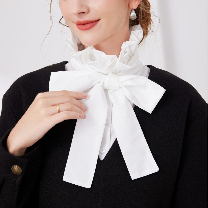 Chemisier à col haut pour femmes, col montant détachable, demi-chemise, pull décoratif à volants, faux col, accessoire pour vêtements