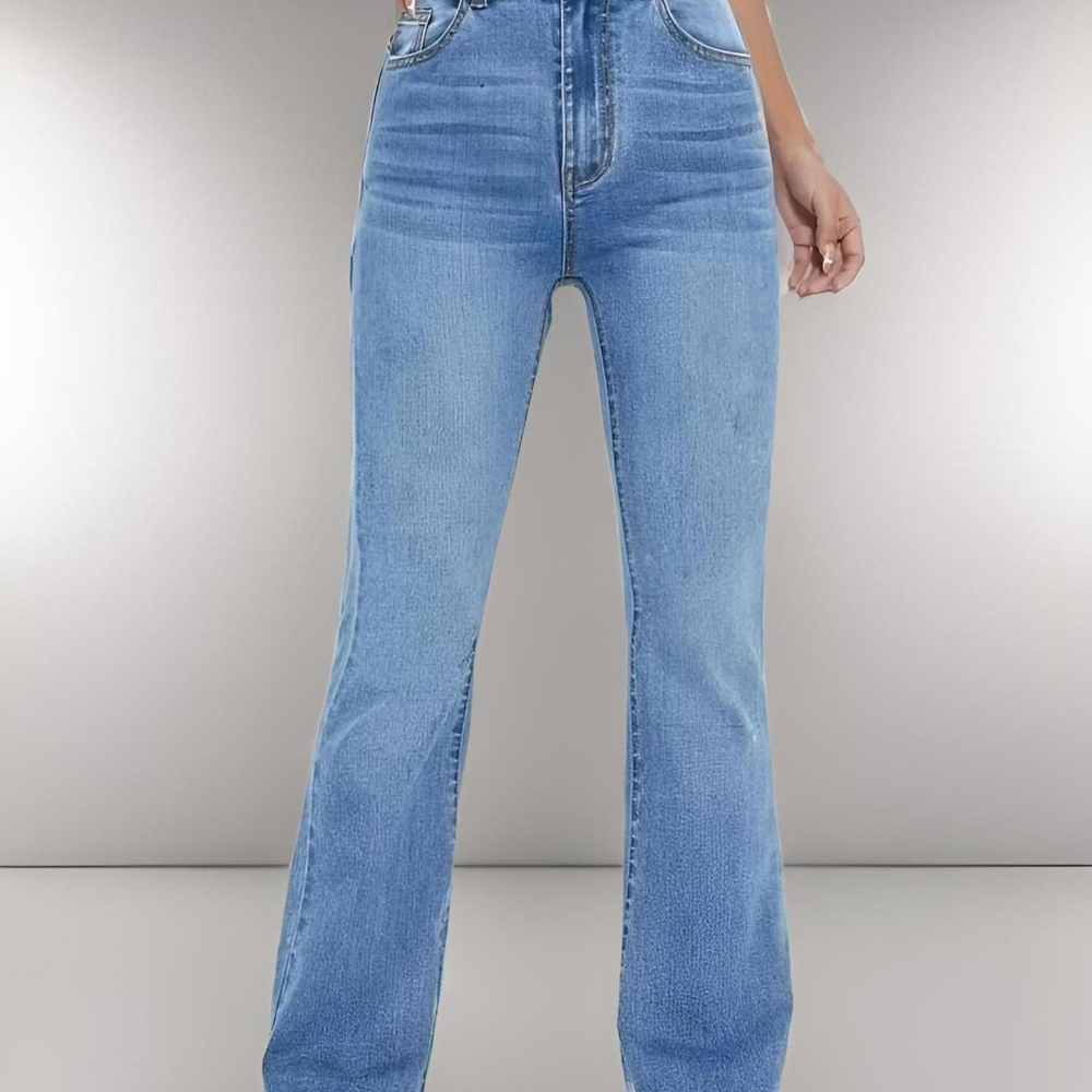 Nouveaux jeans chauds pour femmes minceur style européen et américain décontracté polyvalent taille haute pantalon en Denim lavé pour les femmes