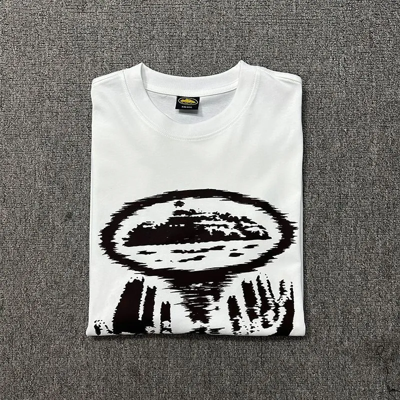 T-shirt imprimé en coton pour homme, vêtements de mode urbaine, style avant-gardiste, design rétro surdimensionné. Convient aux hommes et aux femmes.