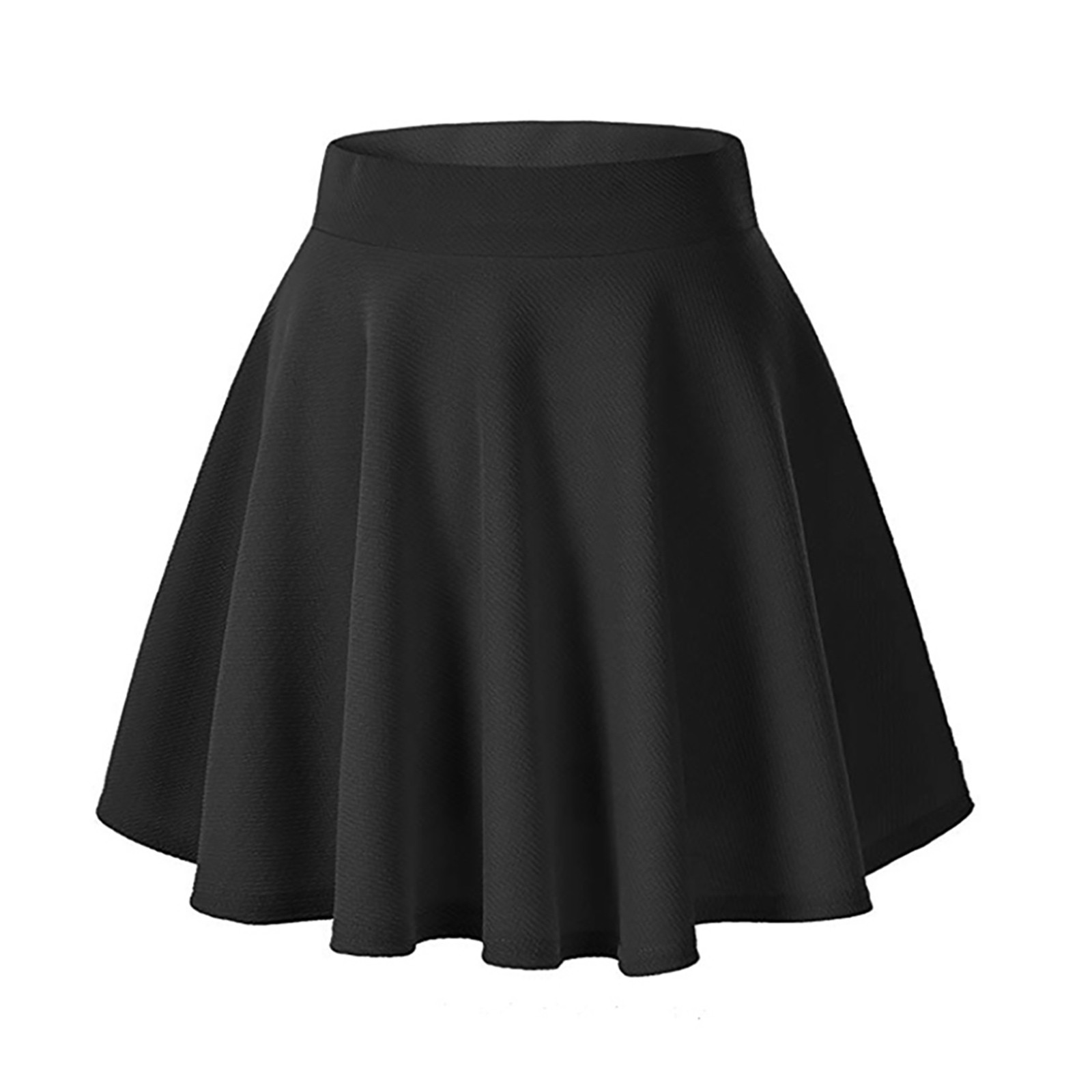 Jupe plissée évasée basique pour femme, longueur genou, jupe décontractée, ligne A, grande taille, mode