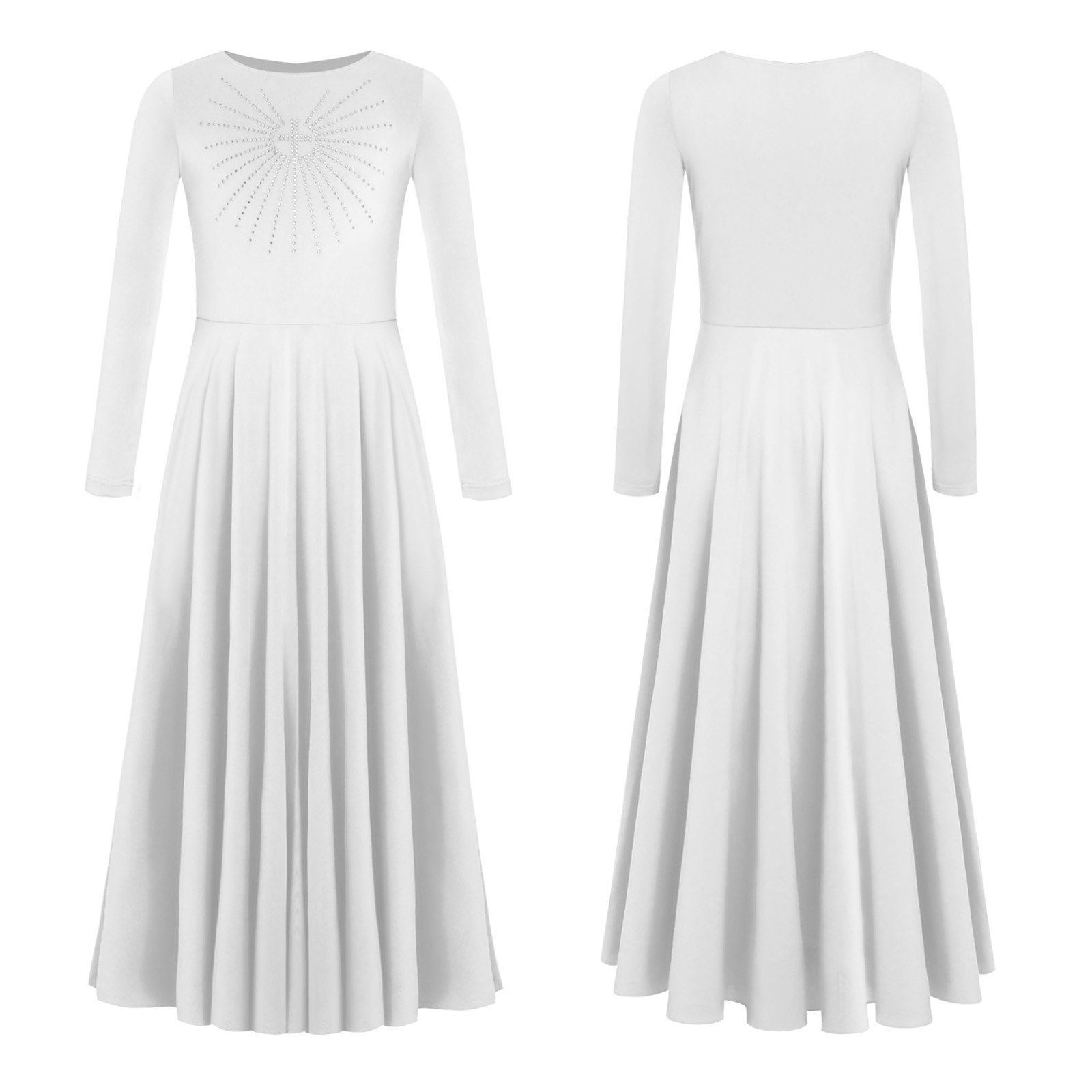 Robe de danse liturgique pour filles, robe de chœur d'église, robe longue à manches longues, robe maxi ample, vêtements de danse
