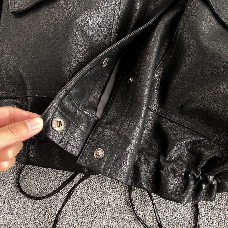 Hikigawa Chic mode femmes Style coréen décontracté tout Match manteaux Vintage grandes poches mince vestes courtes solide vêtements d'extérieur haut Mujer
