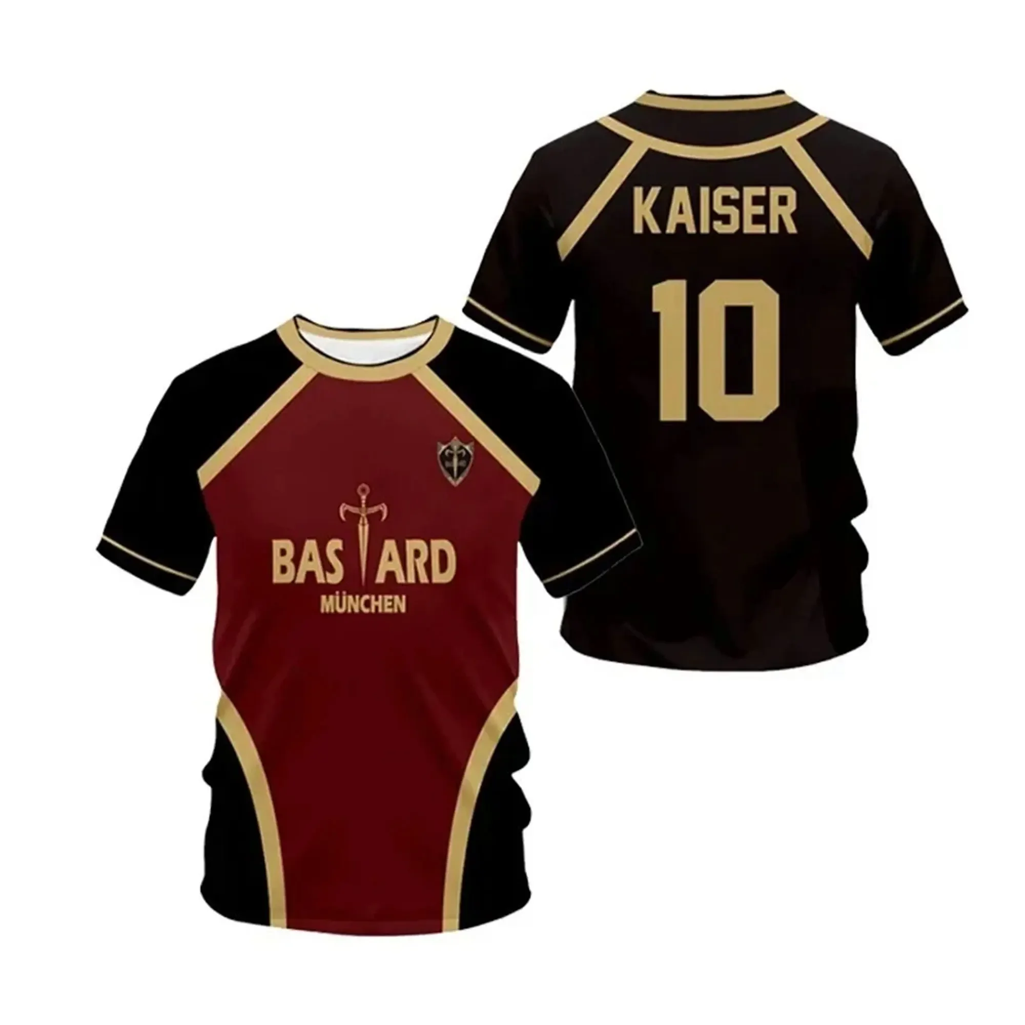 Maillot de Futsal à motif Vl Replika Anime Bastard Munich, t-shirt d'été pour hommes et femmes, t-shirt de sport décontracté
