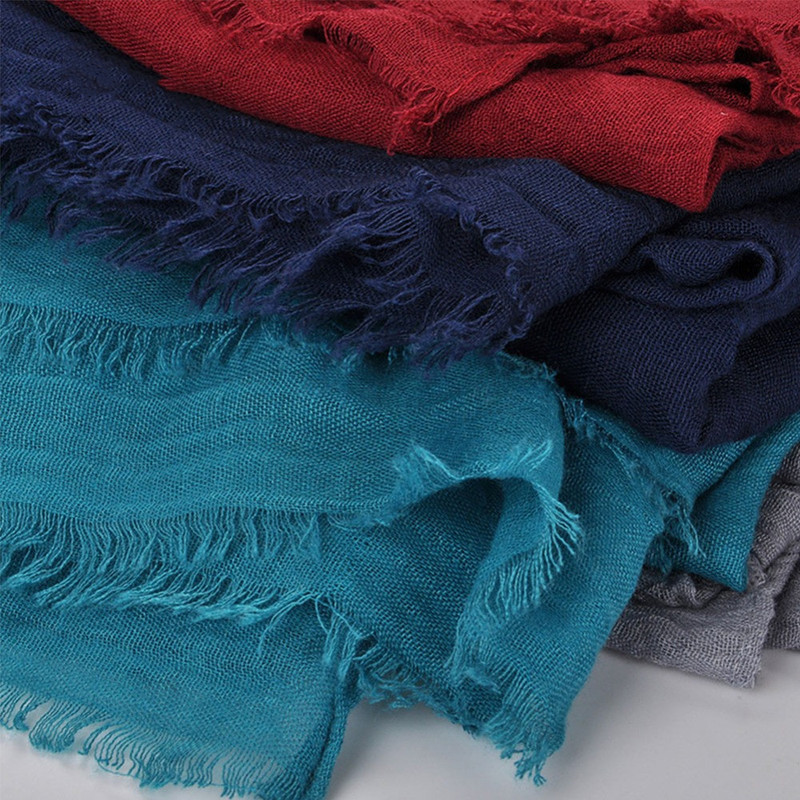 Sparsil – châles d'été doux et rétro pour femmes, couleur unie, 180x90, écharpes fines, Hijab, écharpe de plage pour vacances