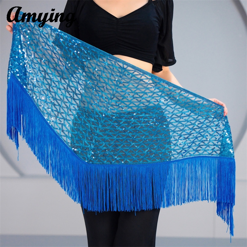 Nouvelle danse du ventre hanche écharpe pour femmes Fitness tendance danse sport gland Triangle écharpe scintillante hanche écharpe gland taille chaîne