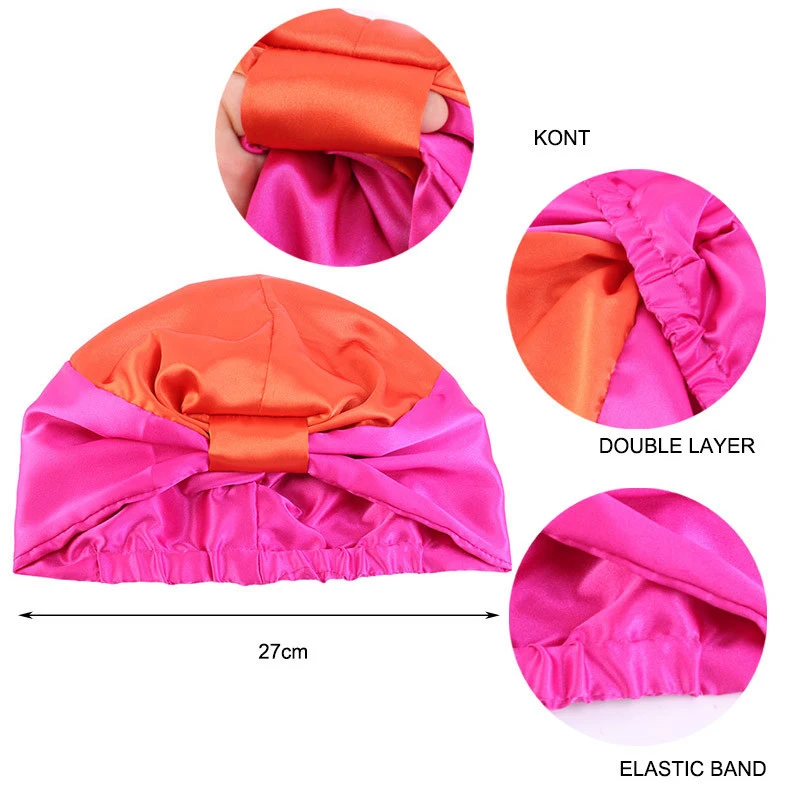Bonnet de nuit en Satin pour femmes, Turban en soie, foulard de tête, perte de cheveux, chapeau de nuit, bonnets de chimio, Bonnet de couchage, couvre-chef, couverture de chaîne