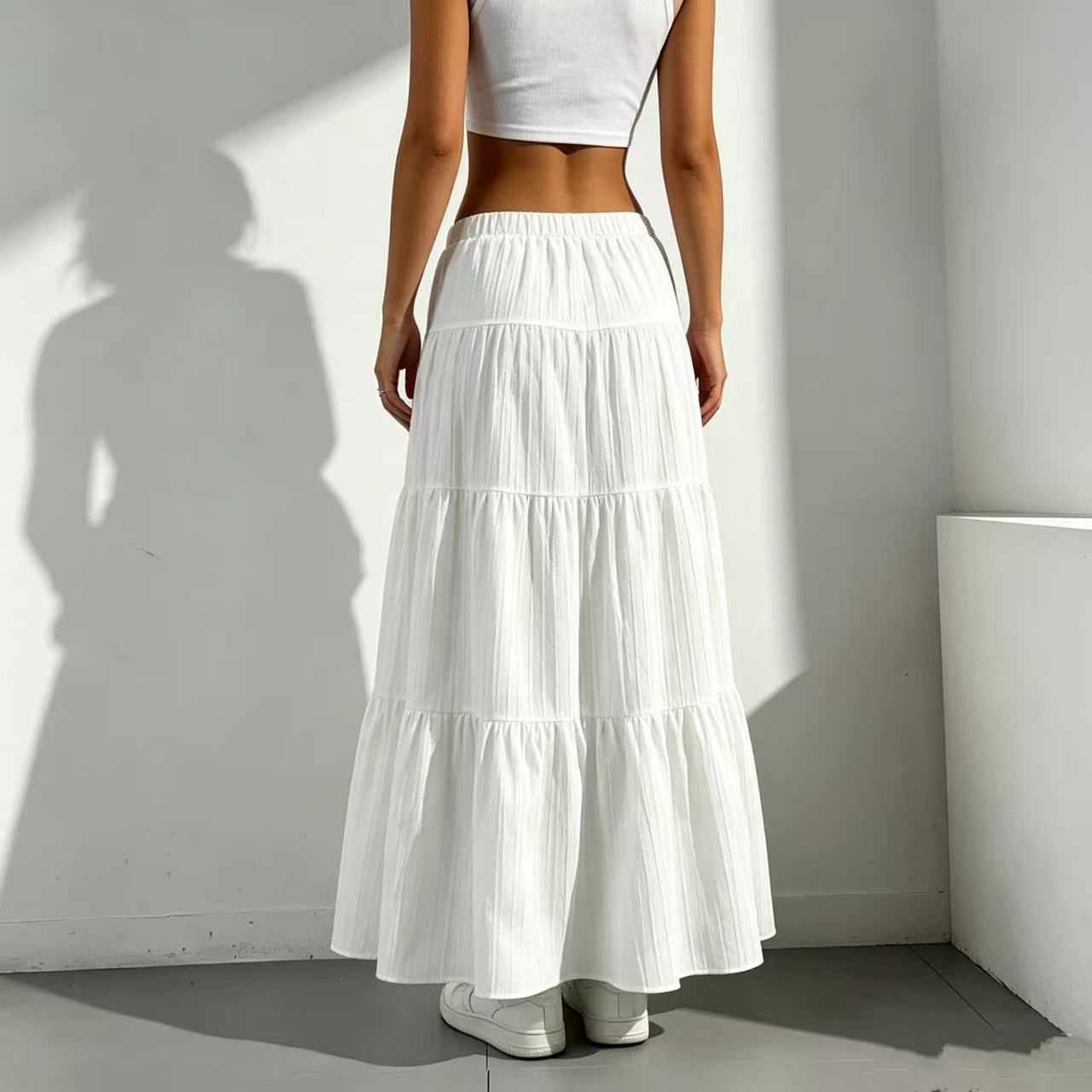Robe blanche pour femme, coupe ample et épaisse