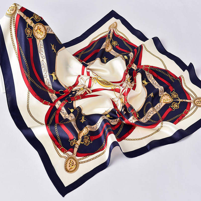 Foulard carré en soie naturelle 100% pour femmes, petit foulard de tête en soie véritable, Bandana de luxe, imprimé de fleurs