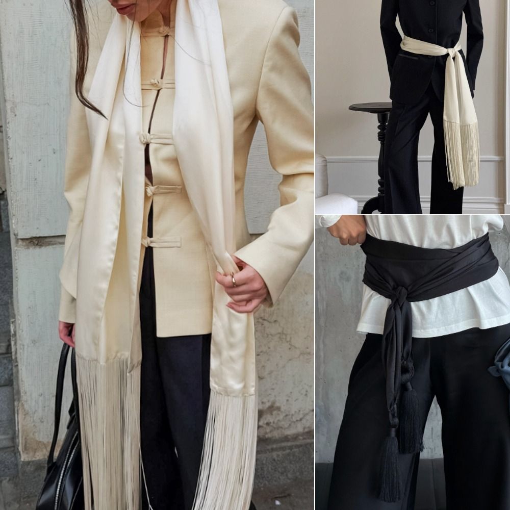 Nouvelle écharpe à franges respirante Y2K Streetwear, châle oversize doux, accessoire féminin, écharpe de taille, décoration pour jeans