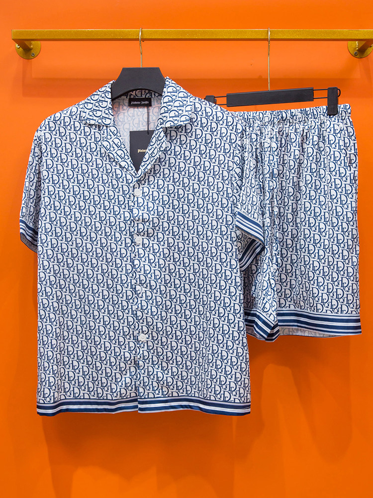 Ensemble de chemises hawaïennes de luxe pour hommes, tenue décontractée 2 pièces avec haut à revers et manches courtes, et short, coupe ample, collection 2024