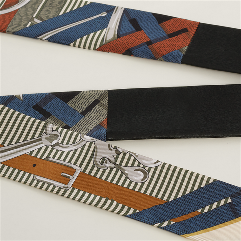 Foulard en soie pour femme, long ruban décoratif pour sac, bandeau pour cheveux, petit foulard, écharpe pour le cou 120x5CM