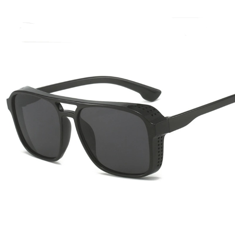 Lunettes de soleil classiques de style steampunk pour hommes et femmes, lunettes de soleil carrées rétro de marque, verres colorés, lunettes vintage, UV400