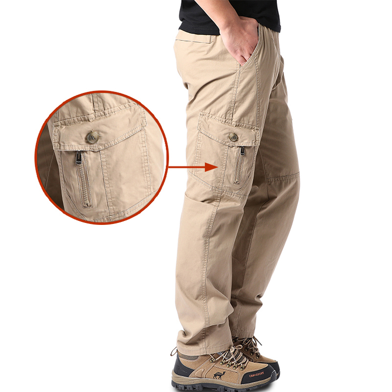 Pantalon cargo décontracté en coton pour hommes, poches multiples, pantalon Keepitcal, camping en plein air, randonnée, pantalon de travail, haute qualité, printemps, automne