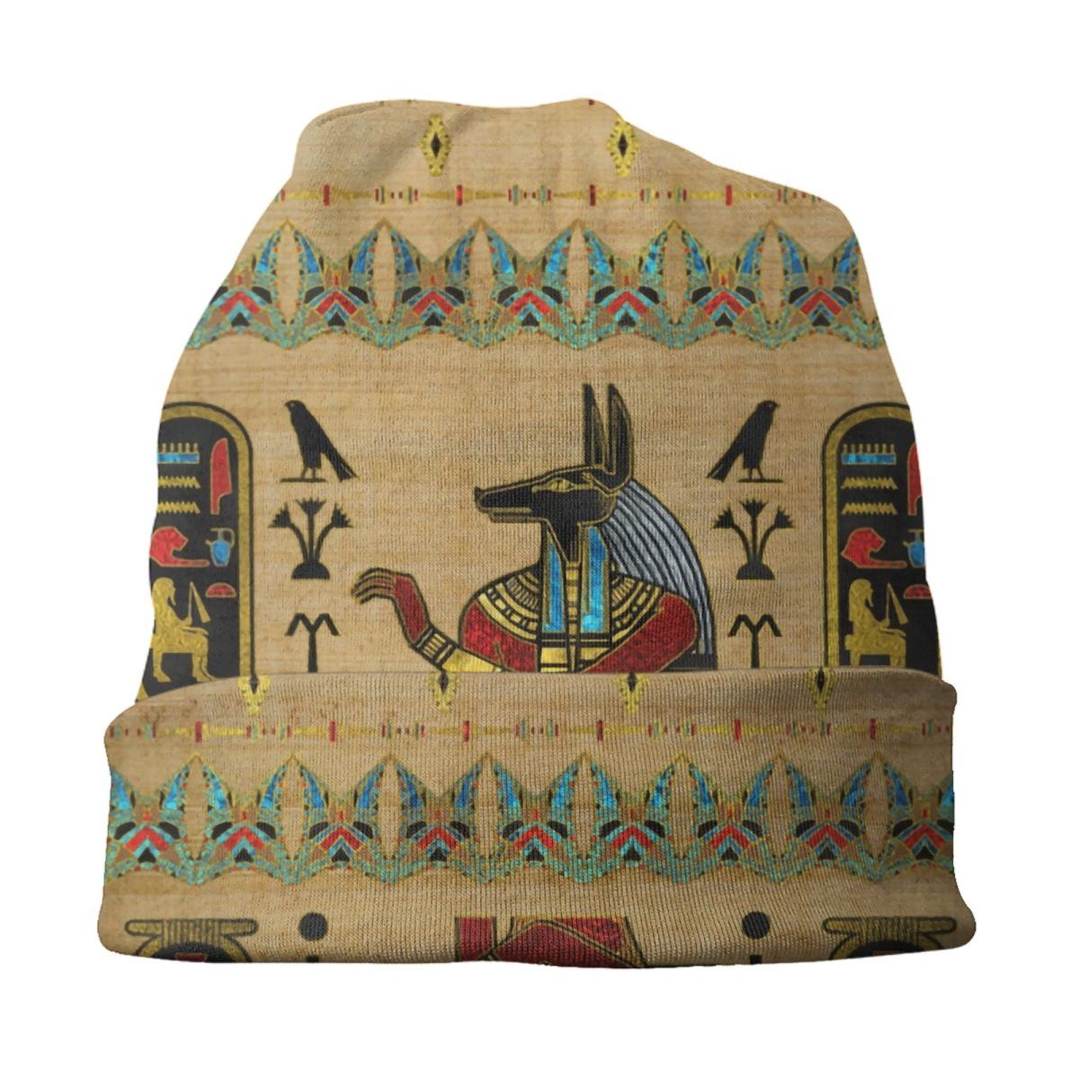 Egyptien Anubis Bonnet chapeaux tricoté chapeau hommes femmes automne hiver chaud ethnique ancien egypte hiéroglyphes Skullies bonnets casquettes