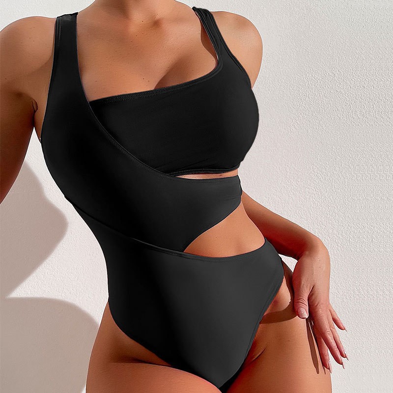 Cikini-Maillot de bain une pièce pour femme, contraste de couleur, bikini de plage, maillot de bain, maillot de bain, été