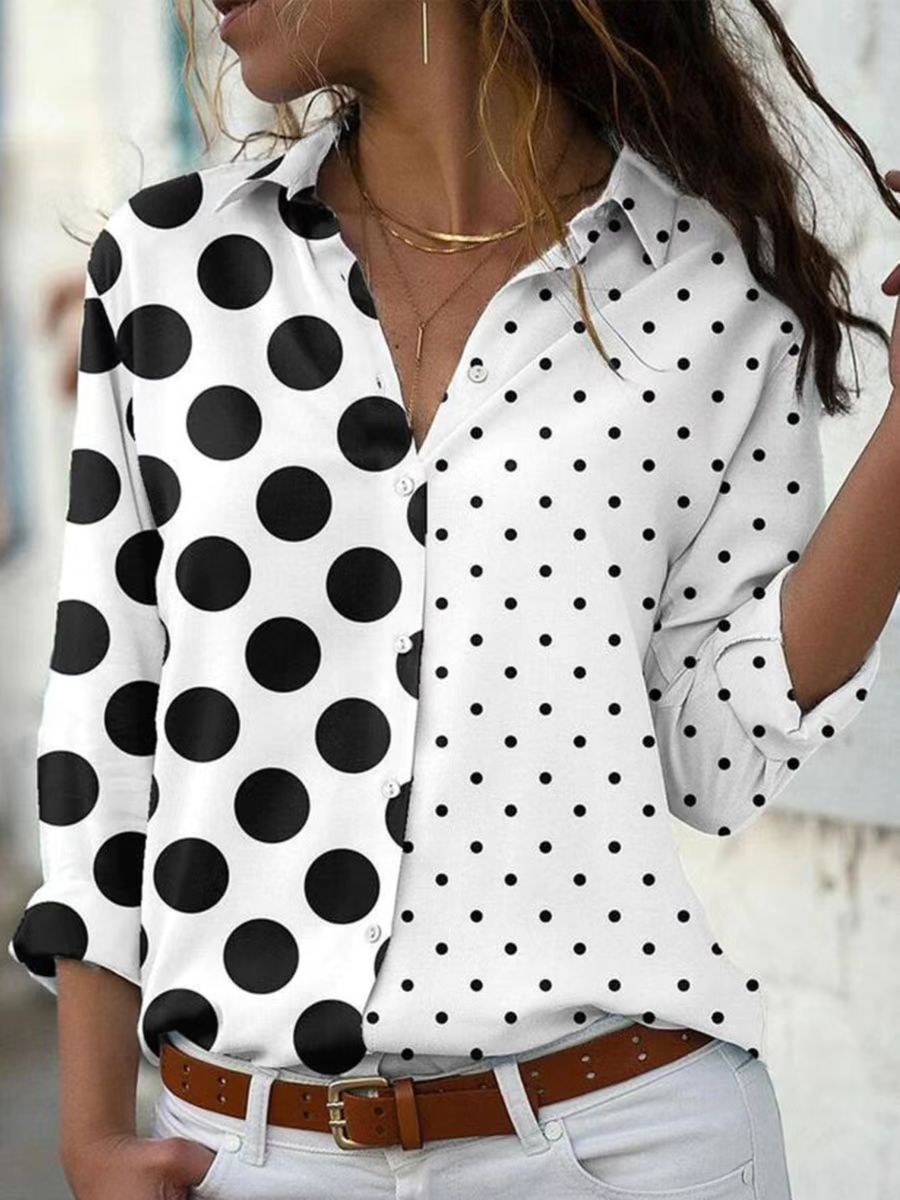 Femmes chemise à manches longues chemise imprimée femmes col décontracté haut pour femme imprimé