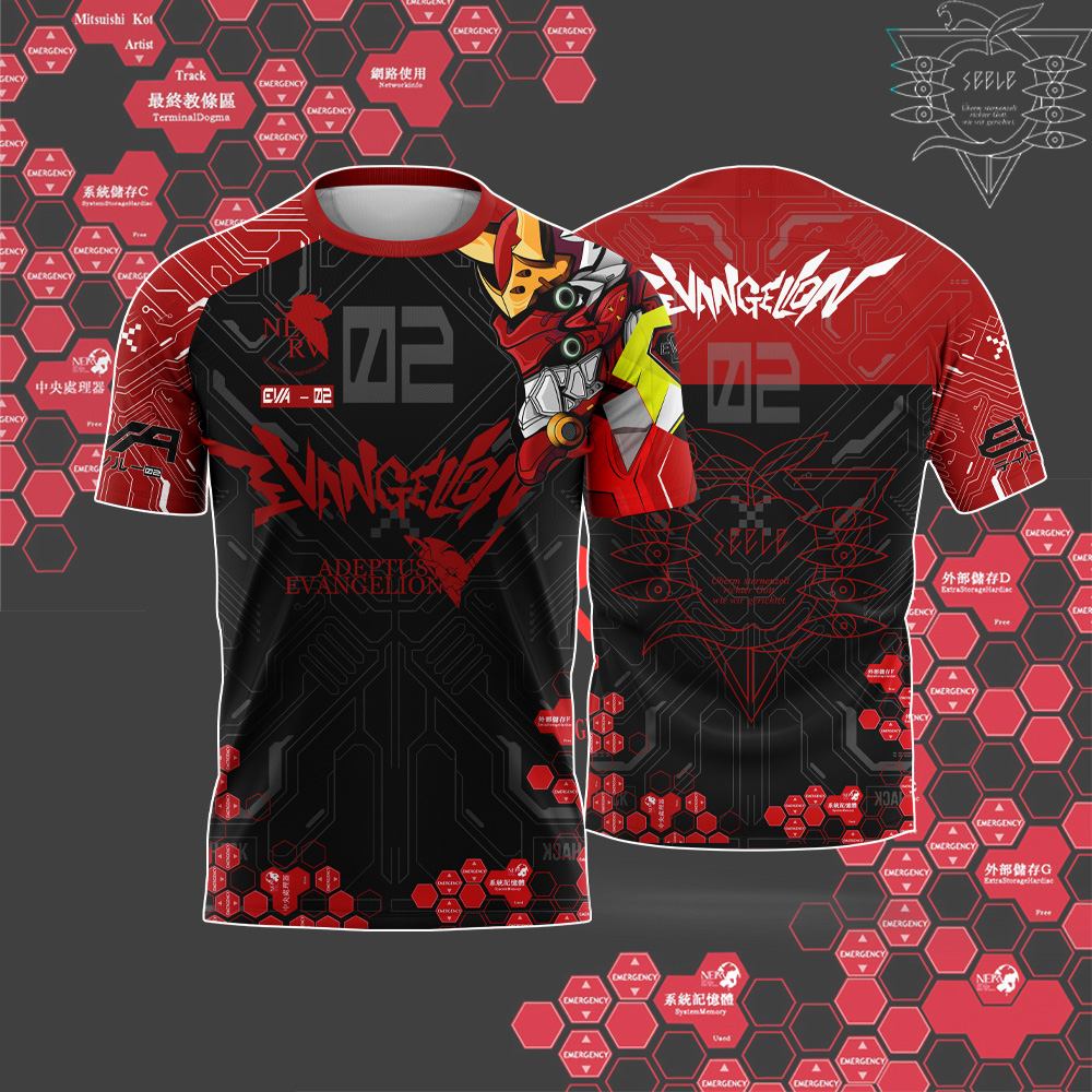 Nouveau Maillot Anime Evangelion Style Manga 2026 pour Hommes et Femmes - T-shirt Sport Décontracté d'Été Imprimé en 3D