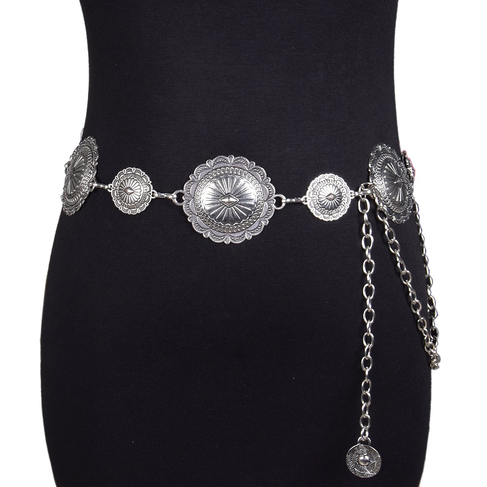 Ceinture de taille en métal pour femmes, style rétro, or et argent, chaîne de taille, look tendance, ceinture cadeau