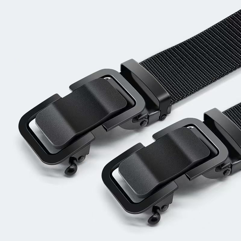 Ceinture tactique pour homme, boucle automatique entièrement métallique, ceinture en nylon et toile, idéale pour la chasse, le golf, les activités de plein air, durable, pour pantalons et jeans.