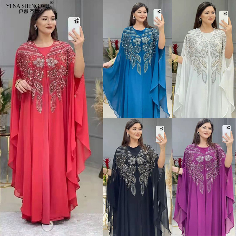 Robe Longue de brevdu Ventre pour Femme, Tenue Musulmane, Costume de Spectacle, Ensemble de 2 Pièces, Khalegy, Nouveau Style