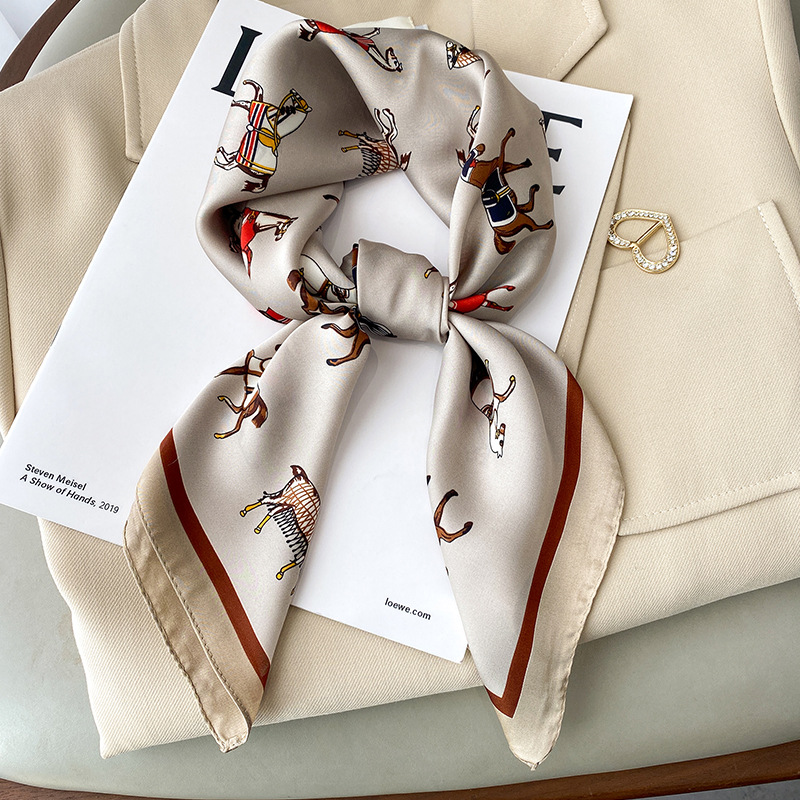 InjBag-Foulard Carré Imprimé pour Femme, Bandeau, Bandana, Grand Hijab, Nouvelle Collection d'Été