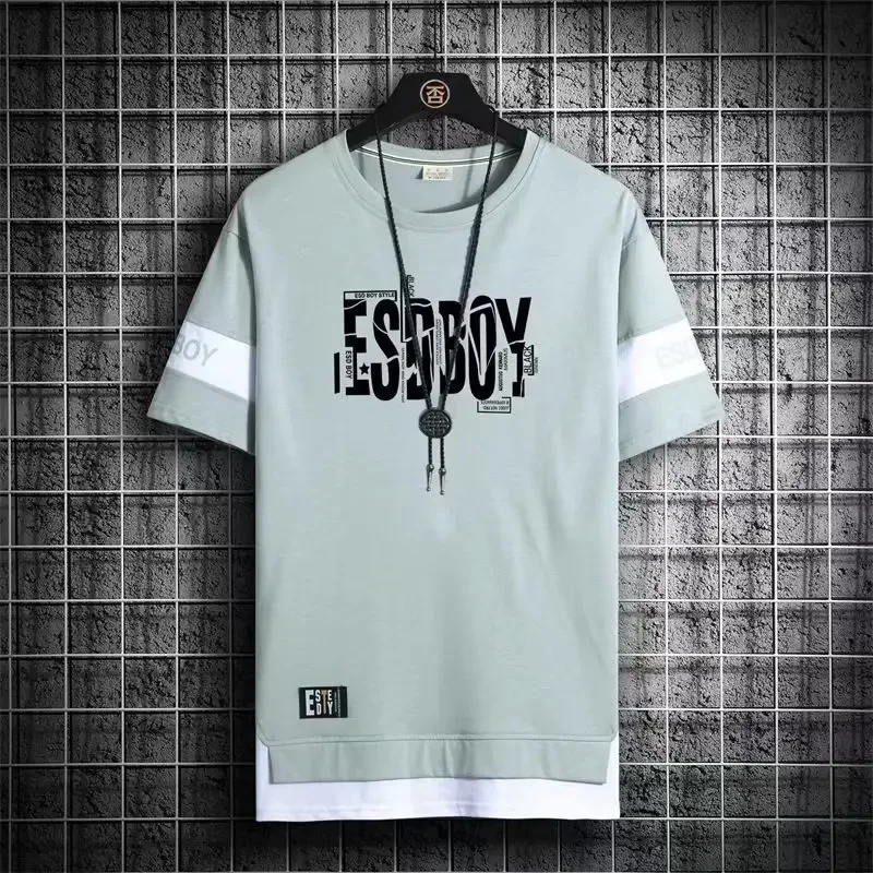 T-shirt à Manches Courtes et Col Rond pour Homme, Vêtement de Marque à la Mode, Coupe Cintrée, Tendance, décennie age des Couleurs, Été