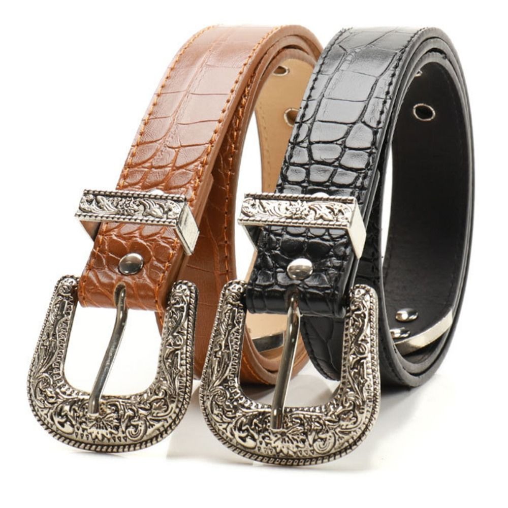 Ceinture décontractée en cuir PU avec boucle ardillon sculptée, style vintage Y2K Hip Hop
