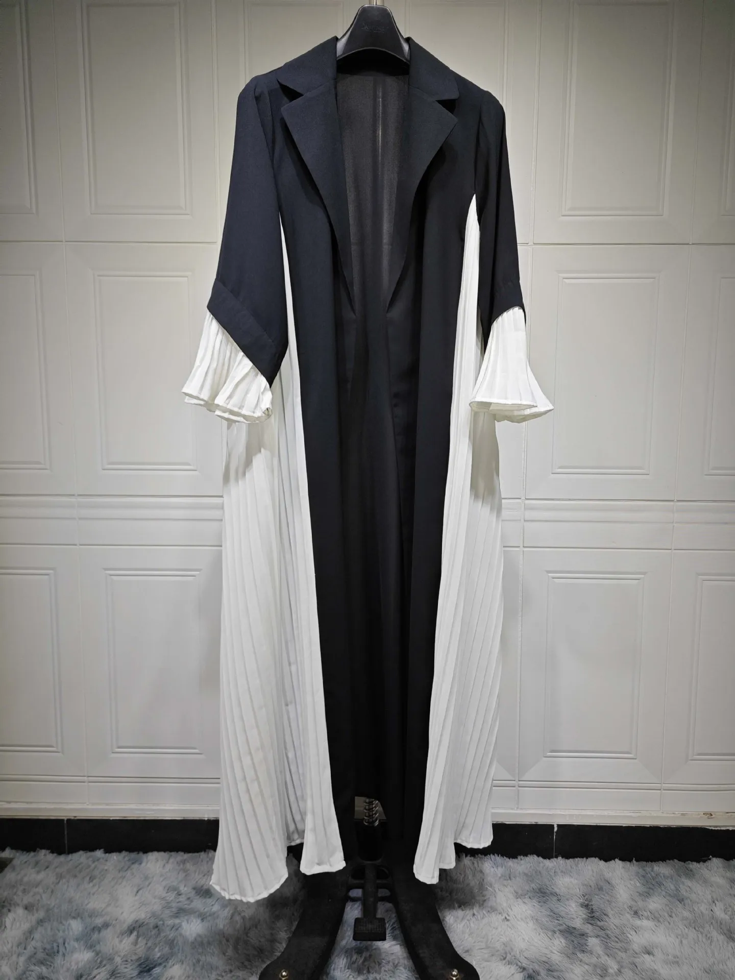 Abaya de fête musulmane pour femmes, robe longue plissée, cardigan du Ramadan, caftan marocain, robe éducative, grande robe de Dubaï Jalabiya, Eid, 2024