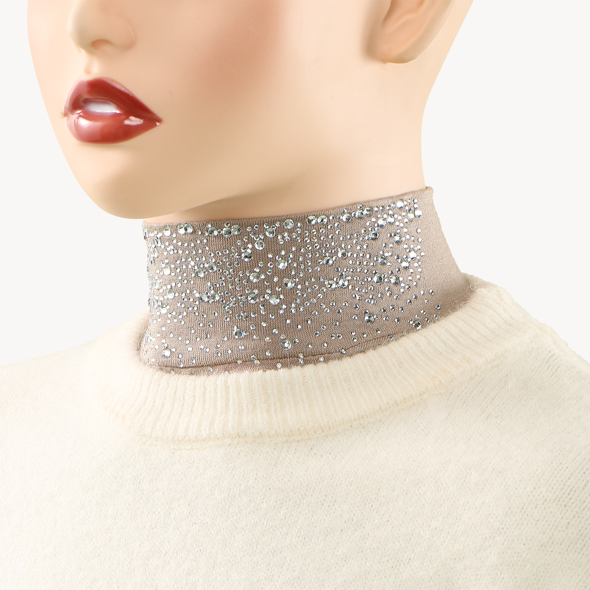 Faux col en coton Modal de qualité supérieure, avec strass, col roulé islamique détachable, pour femmes musulmanes, Ramadan Eid, nouvelle collection