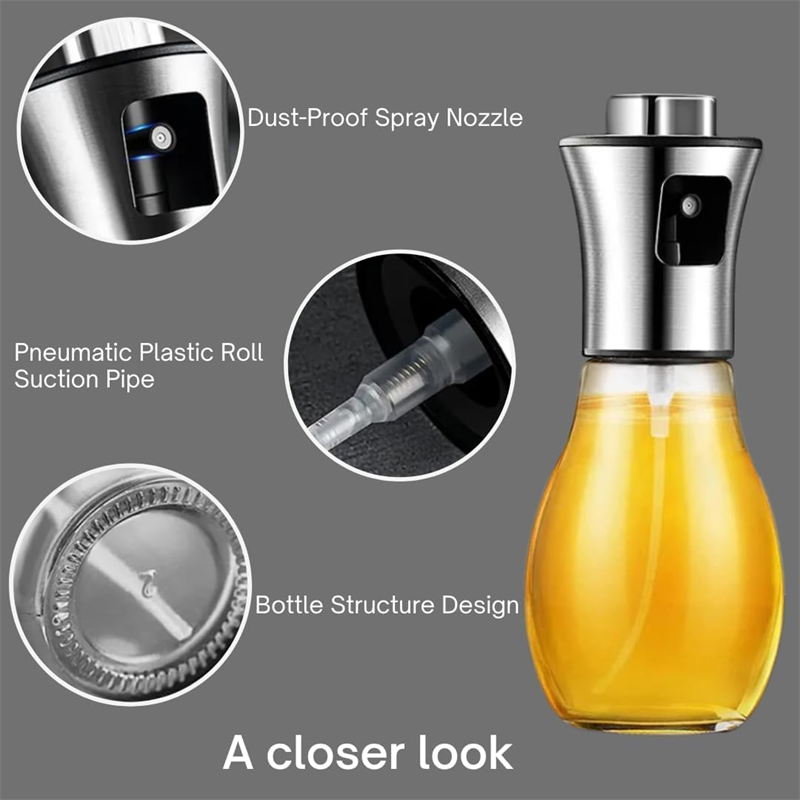 Pulvérisateur d'huile d'olive pour la cuisine, pulvérisateur d'huile d'olive en verre de 200 ml, pulvérisateur d'huile végétale avec entonnoir, pulvérisateur d'huile, pour la cuisson, la friture, etc.