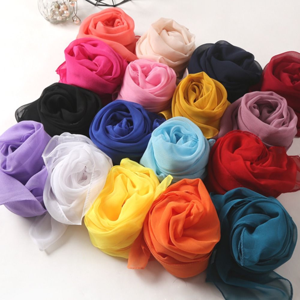 Élégant foulard en mousseline pour femme, couleur unie, châles et étoles longs et fins, doux, respirant, protection solaire pour la plage, hijab