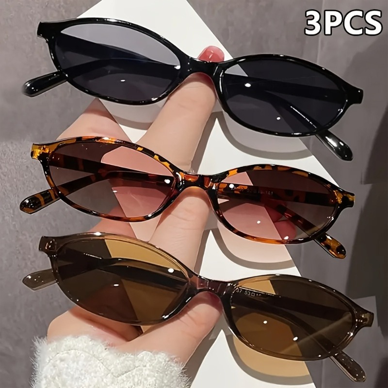 3 paires de lunettes de soleil tendance pour femmes, idéales pour la décoration quotidienne et la photographie en été