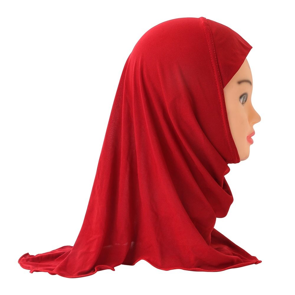 Filles musulmanes enfants Hijab écharpe islamique châles matériau doux et extensible pour 2 à 7 ans filles 50 cm enfants Hijabs