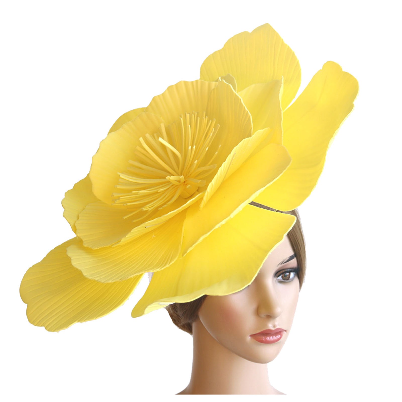 Grand bandeau à fleurs pour femmes, chapeau fascinateur, maquillage de mariée, séance Photo, coiffure, fête de thé, mariage, Cocktail, accessoires pour cheveux